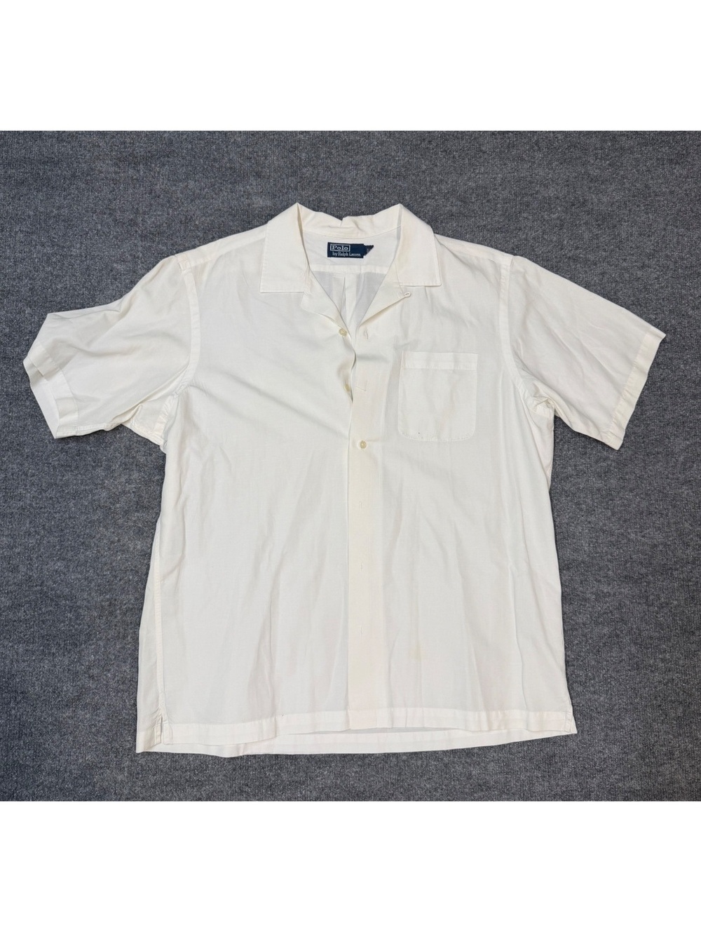 Polo Ralph Lauren Men’s Silk Linen Short Sleeve Camp Collar Shirt White